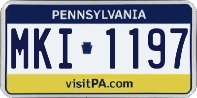 PA license plate MKI1197