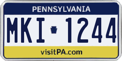 PA license plate MKI1244