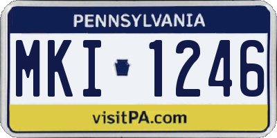 PA license plate MKI1246