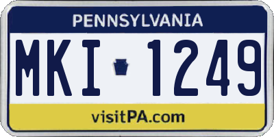 PA license plate MKI1249