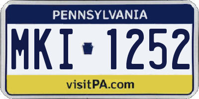 PA license plate MKI1252