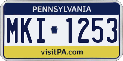 PA license plate MKI1253