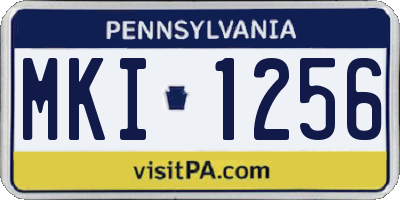 PA license plate MKI1256