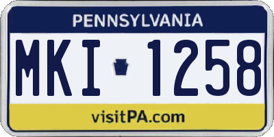 PA license plate MKI1258