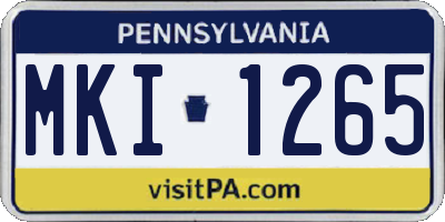 PA license plate MKI1265