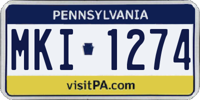 PA license plate MKI1274