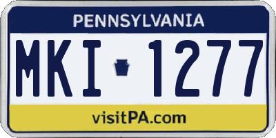 PA license plate MKI1277