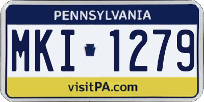 PA license plate MKI1279
