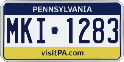 PA license plate MKI1283