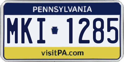 PA license plate MKI1285