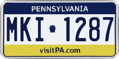 PA license plate MKI1287