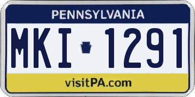 PA license plate MKI1291