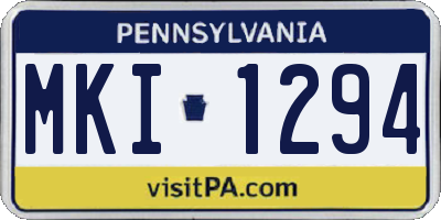 PA license plate MKI1294