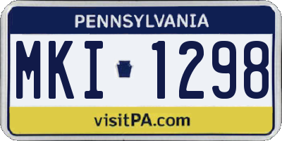 PA license plate MKI1298