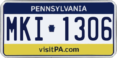 PA license plate MKI1306