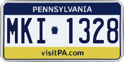 PA license plate MKI1328