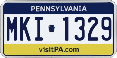 PA license plate MKI1329