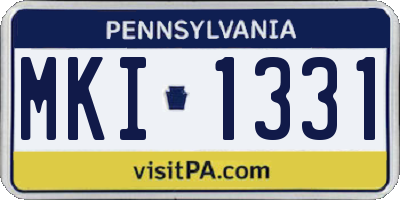 PA license plate MKI1331