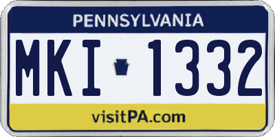 PA license plate MKI1332