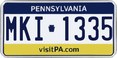PA license plate MKI1335