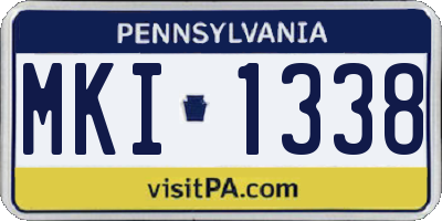 PA license plate MKI1338