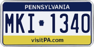 PA license plate MKI1340