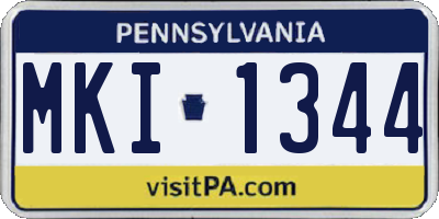 PA license plate MKI1344