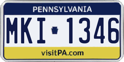 PA license plate MKI1346