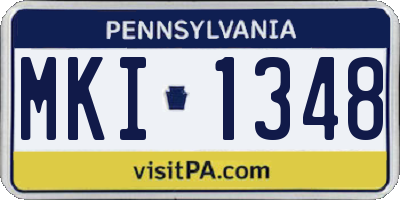 PA license plate MKI1348