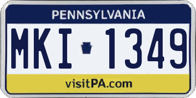 PA license plate MKI1349