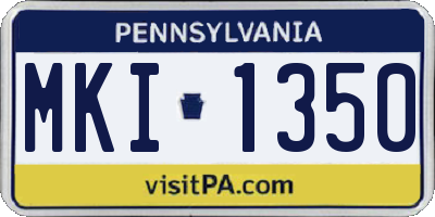 PA license plate MKI1350