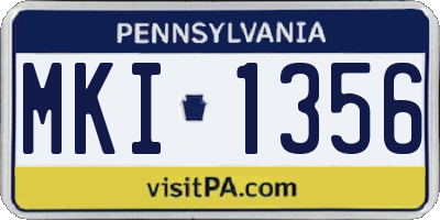 PA license plate MKI1356