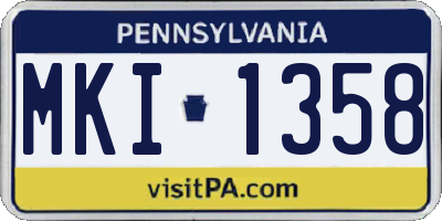 PA license plate MKI1358