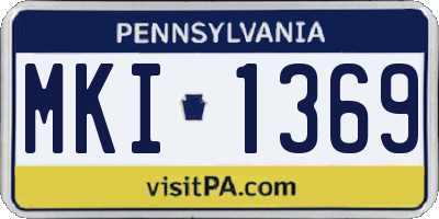 PA license plate MKI1369