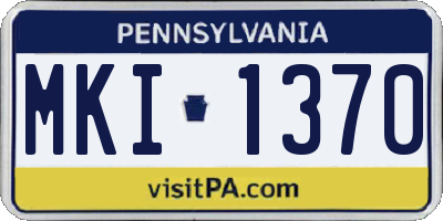PA license plate MKI1370