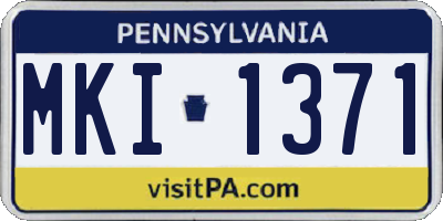PA license plate MKI1371