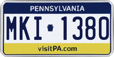 PA license plate MKI1380