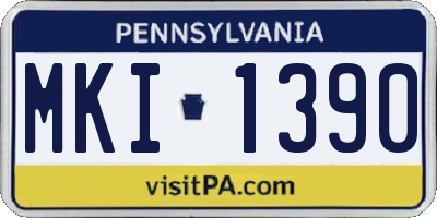 PA license plate MKI1390