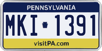 PA license plate MKI1391