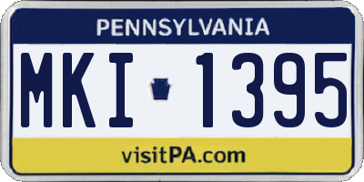 PA license plate MKI1395