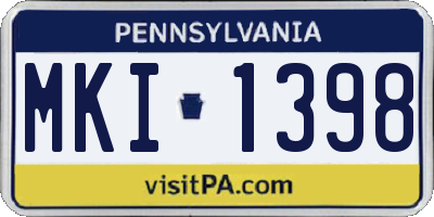 PA license plate MKI1398
