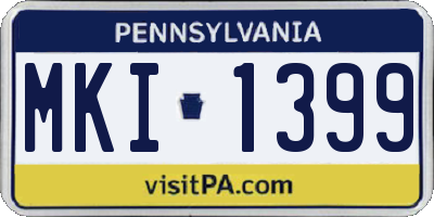 PA license plate MKI1399