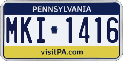 PA license plate MKI1416