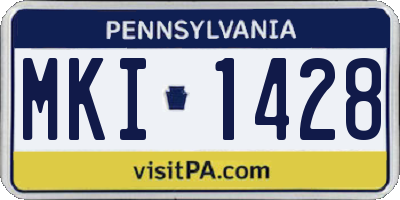 PA license plate MKI1428
