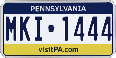PA license plate MKI1444