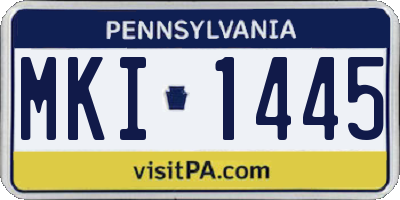 PA license plate MKI1445