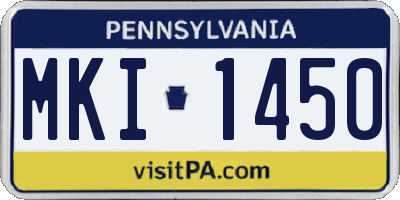 PA license plate MKI1450