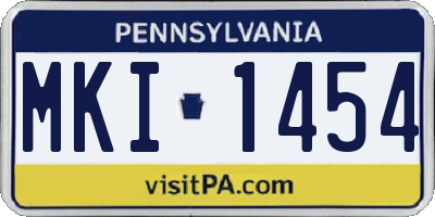 PA license plate MKI1454