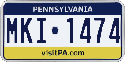 PA license plate MKI1474