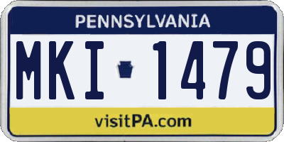 PA license plate MKI1479